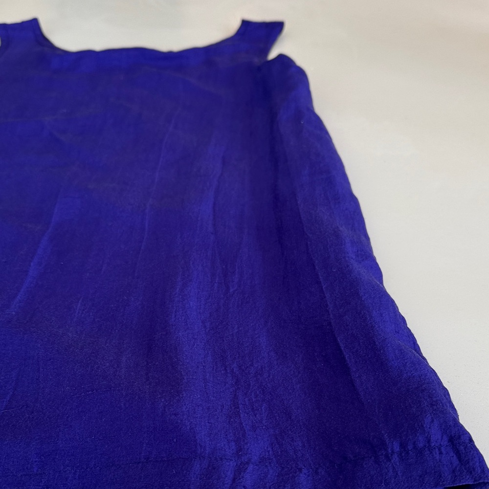 Karen Kane 100% Silk Royal Blue Tank Top Sleeveless Scoop Neck Size 4 27145 - Picture 8 of 10